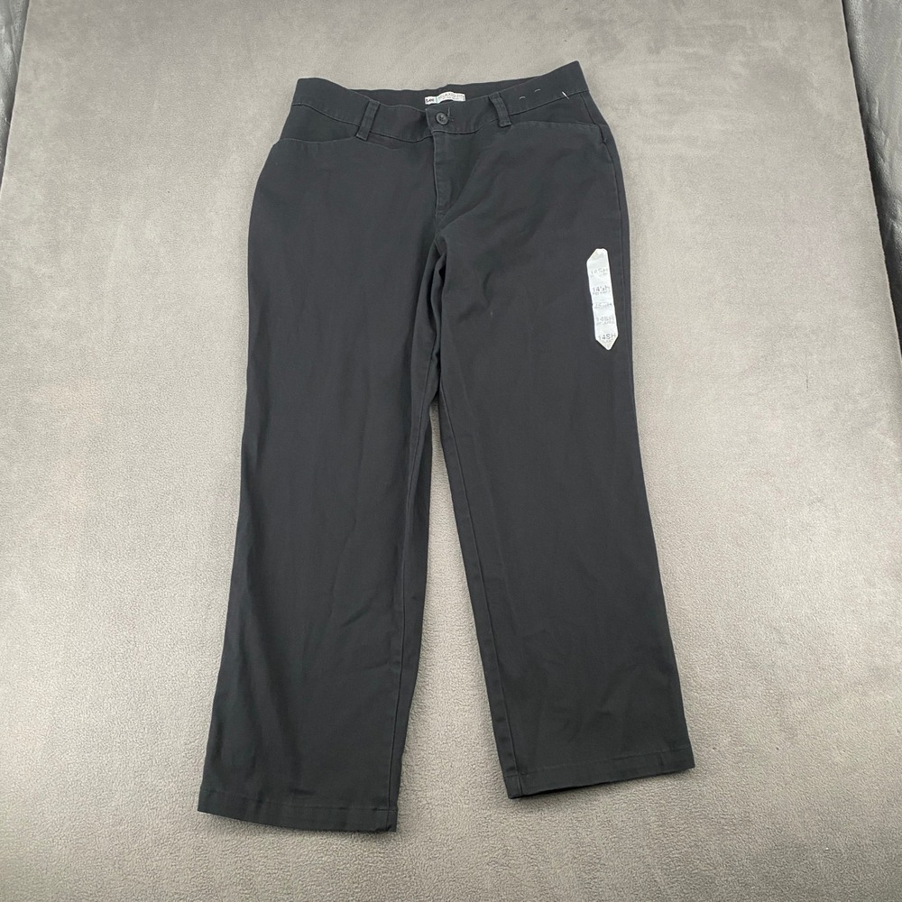 Lee Relaxed Fit at the Waist Black Straight Leg Pants Womens 14 Short 4601201